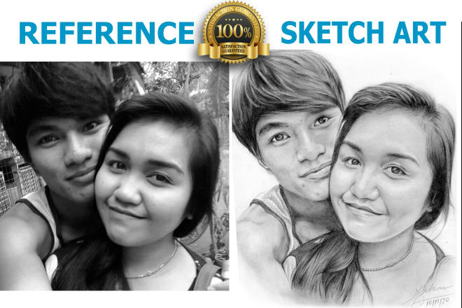 I will draw realistic pencil portrait sketch drawing