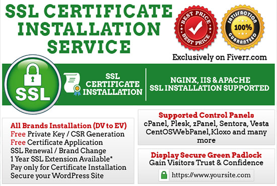 I will install ssl certificate https on your wordpress website