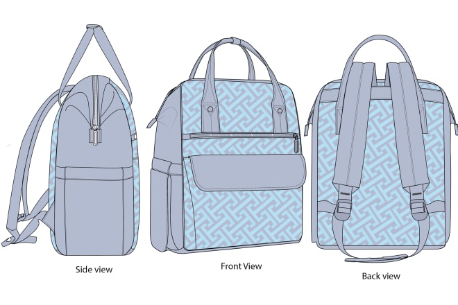 I will make tech packs and designs for bags