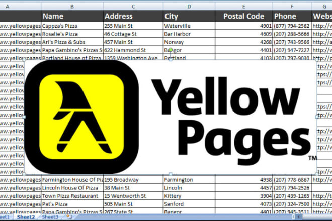 I will scrape yellow pages to get email list, address and contacts