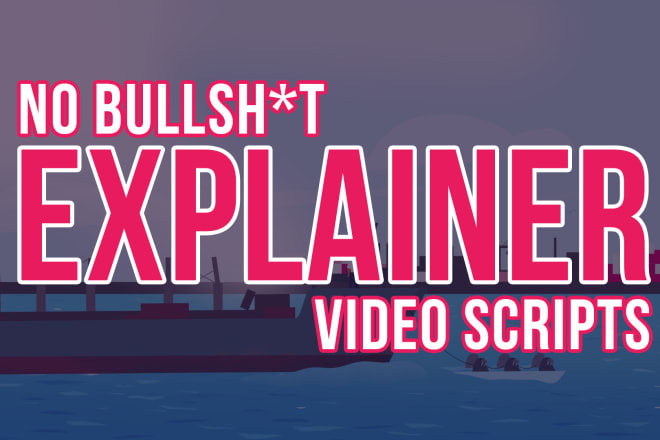 I will write your no bullshit explainer video script