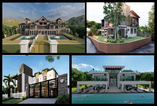 I will 3d architectural designing, exterior, interior and render