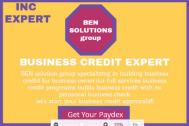 I will add 9 approval trade line support for your llc or inc to setup business credit