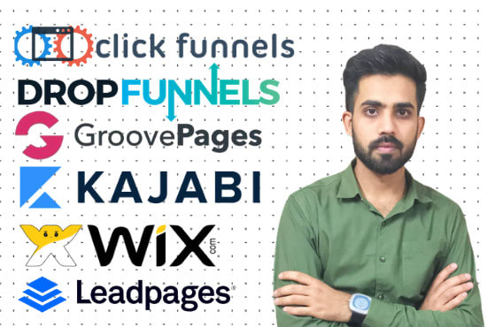 I will be your click funnels,kajabi, dropfunnels, funnel creator