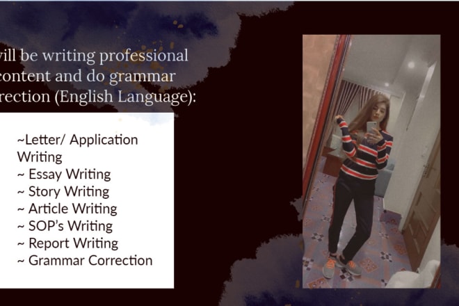 I will be your professional content writer and grammar corrector