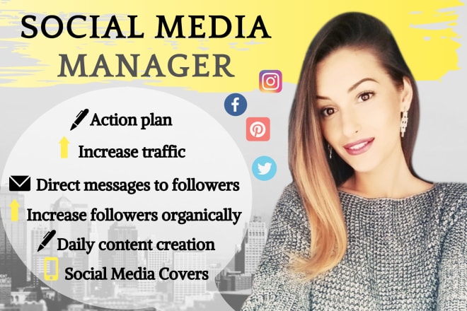 I will be your social media marketing manager and content creator