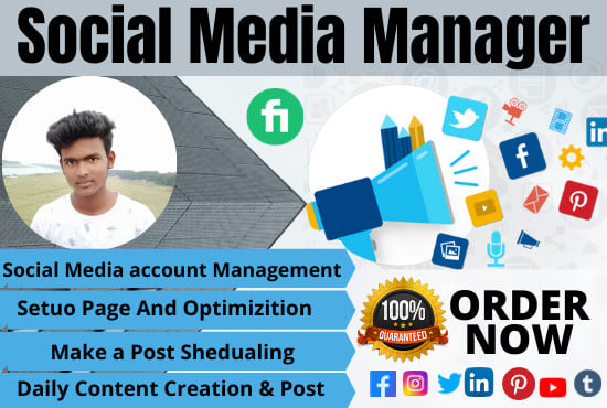 I will be your social media marketing manager and content maker