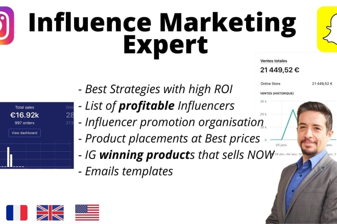 I will best instagramd and snapchat influence marketing strategies