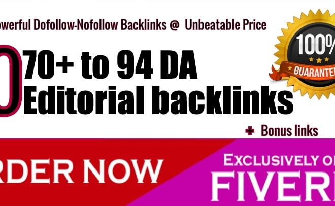 I will build 10 powerful contextual backlinks da 70 to 98 authority sites