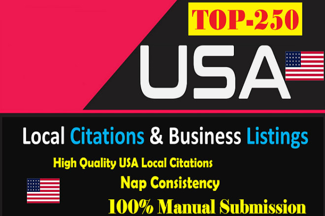 I will build 250 USA local citations and business directories