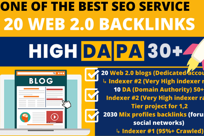 I will built high authority web 2 0 backlinks