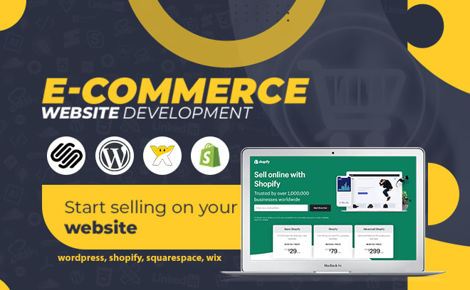 I will built your ecommerce online store in shopify, squarespace, wordpress and wix