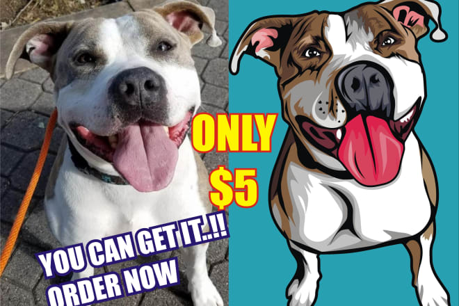 I will cartoonize your dog and furry pet with free source file