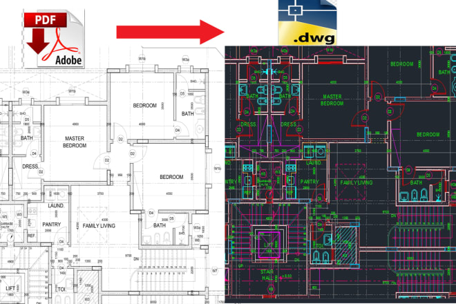 I will convert pdf, jpeg, to dwg or autocad file