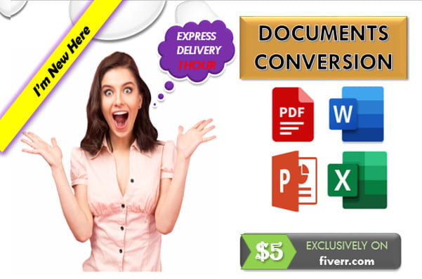 I will convert pdf to word, excel,jpg,png in 24 hours
