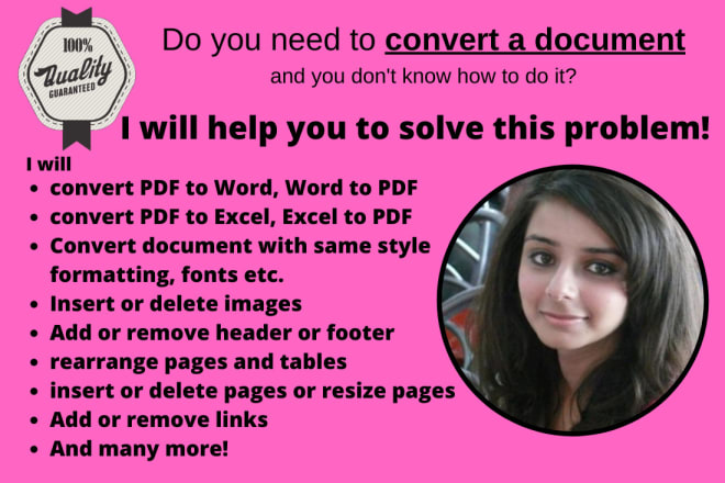 I will convert pdf to word, pdf to excel