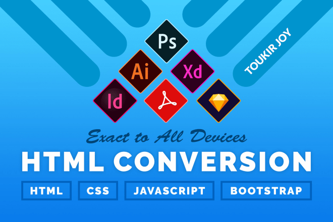 I will convert psd to html, xd to html, sketch to html