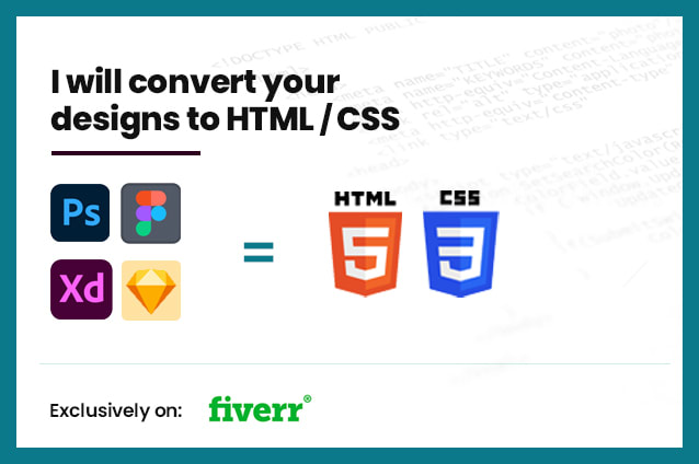 I will convert psd,xd figma,sketch to html pixel perfect
