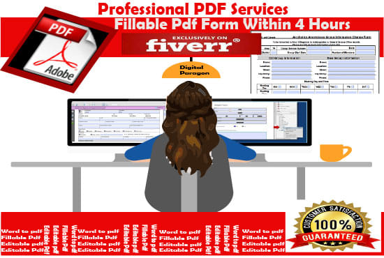 I will convert word,excel, pdf into fillable pdf form, design invoice