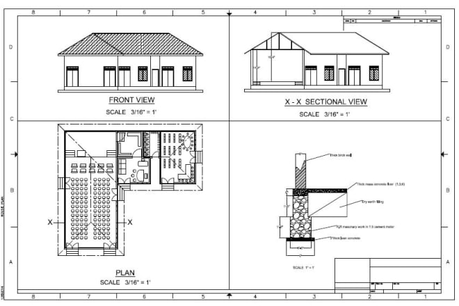 I will convert your hand sketch or pdf as an autocad drawing