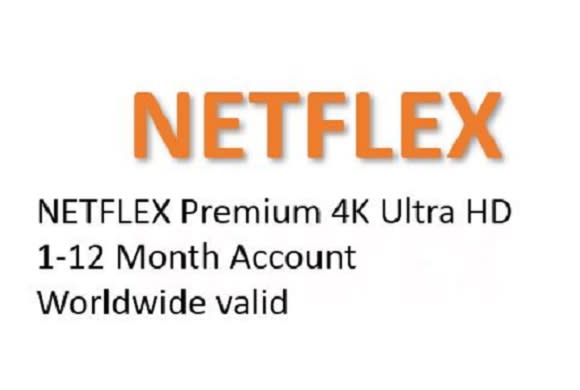 I will creat netflix 5 ecrans 1 2 12 months ultra hd 4k