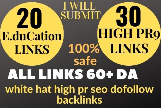 I will create 60 high authority dofollow backlinks,edu link building