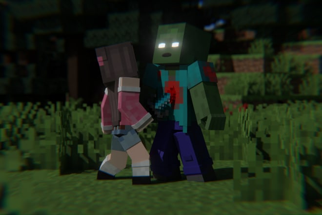 I will create a 3d minecraft render