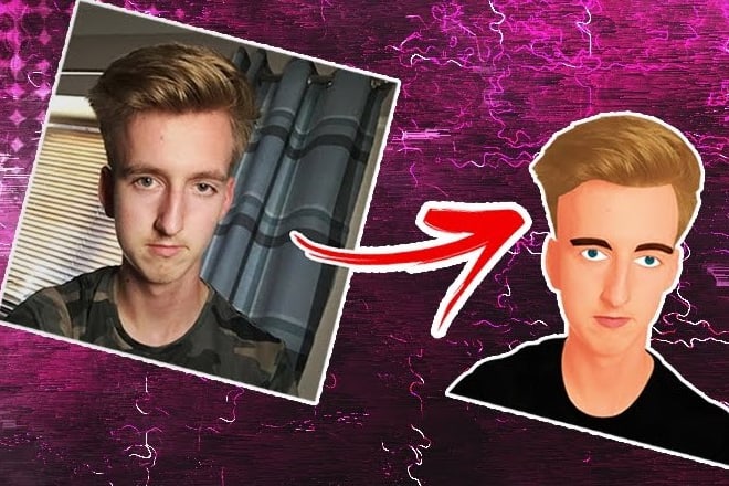 I will create a cartoon logo of your face for your youtube channel