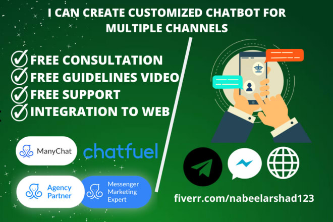 I will create a chatbot for your business on facebook and website