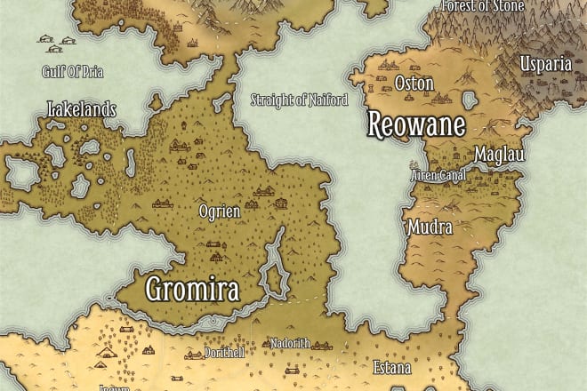 I will create a custom, digital rpg world map