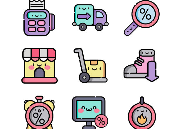 I will create a cute icon set