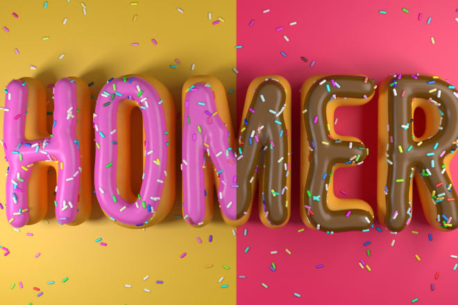 I will create a delicious donut shaped text using cinema 4d