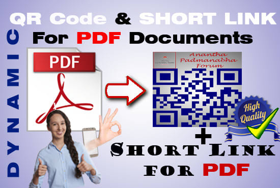 I will create a dynamic qr code and short link for pdf,broucher