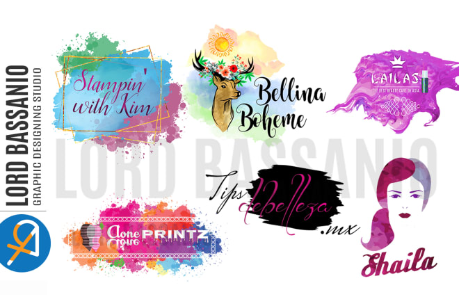 I will create a superb quality watercolor or feminine logo