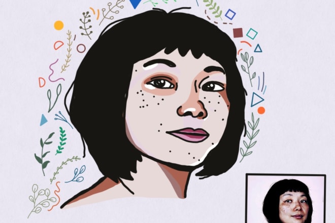 I will create a vector portrait from a photo