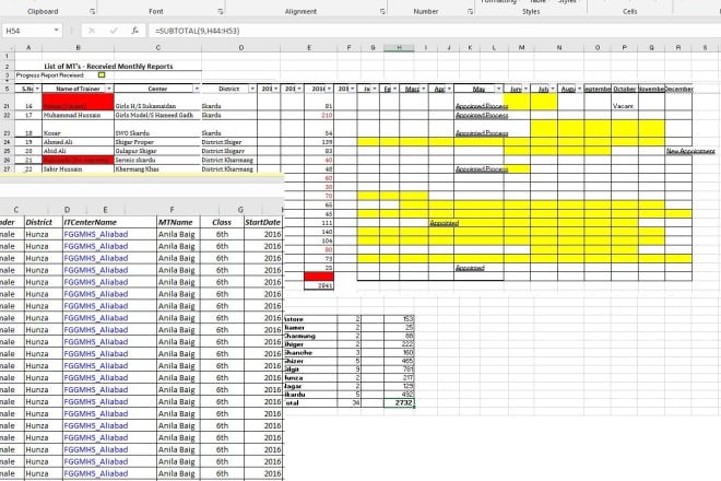 I will create advance tables in ms excel for you
