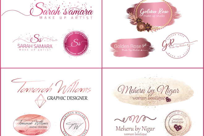 I will create an elegant high quality feminine watercolor logo