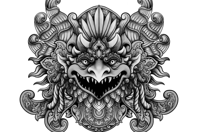I will create black and white illustration