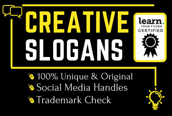 I will create company slogans taglines or business names