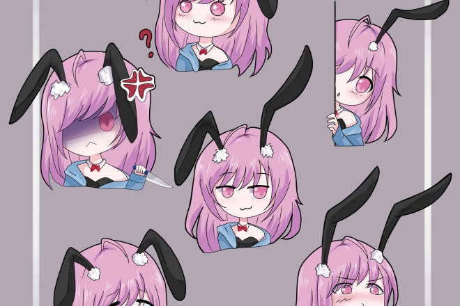 I will create custom cute emoticon sticker, chibi, or anything