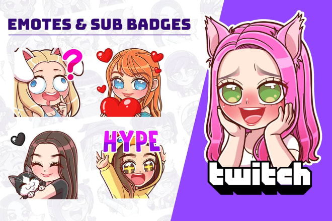 I will create custom emotes and sub badges