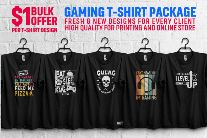 I will create custom gaming t shirt design in 12 hr