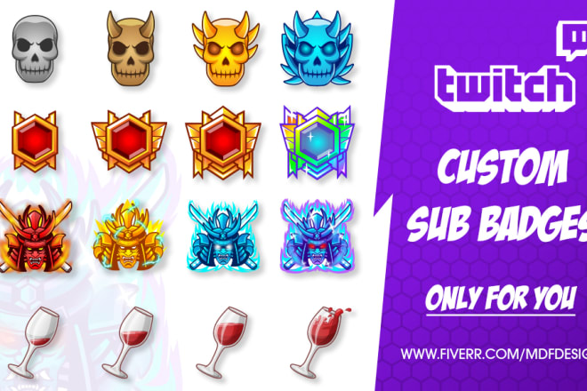 I will create custom sub badges for twitch