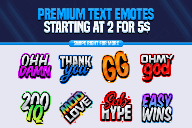 I will create custom text emotes for you twitch stream