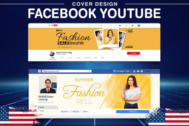 I will create facebook cover design, youtube channel banner art design