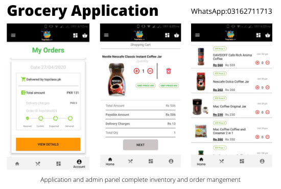 I will create grocery android application with admin panel