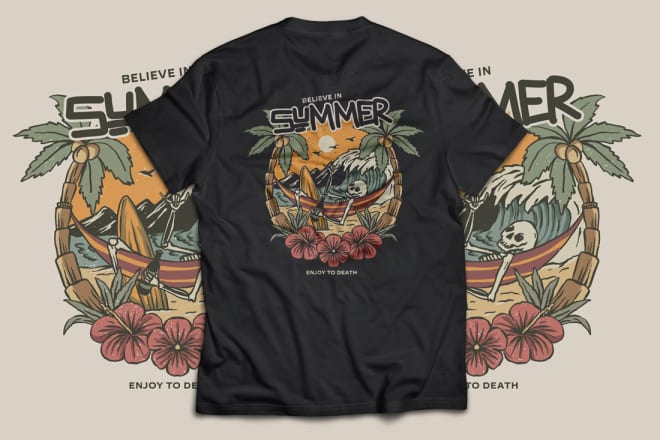 I will create hand drawn vintage illustration for your shirt and merchandise