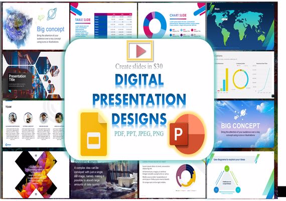 I will create modern and unique digital presentation slides