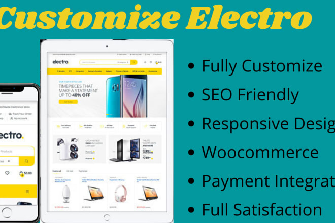 I will create or customize online store wordpress woocommerce using electro theme