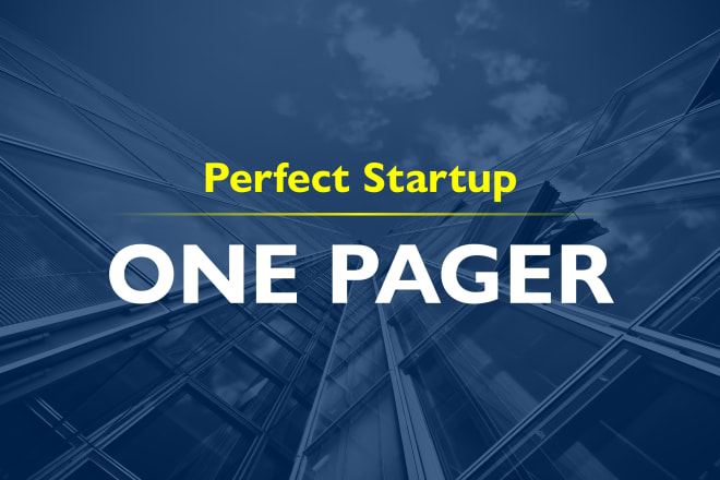 I will create perfect one pager investment teaser
